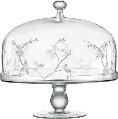 TABLE ART Sylvan Handmade Cake Stand and Dome Set, 11", Clear