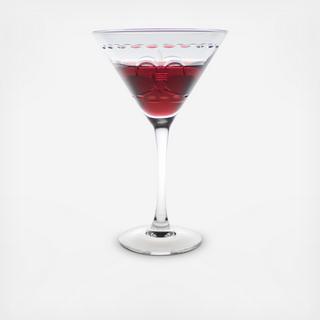 Fleur De Lis Martini Glass, Set of 4