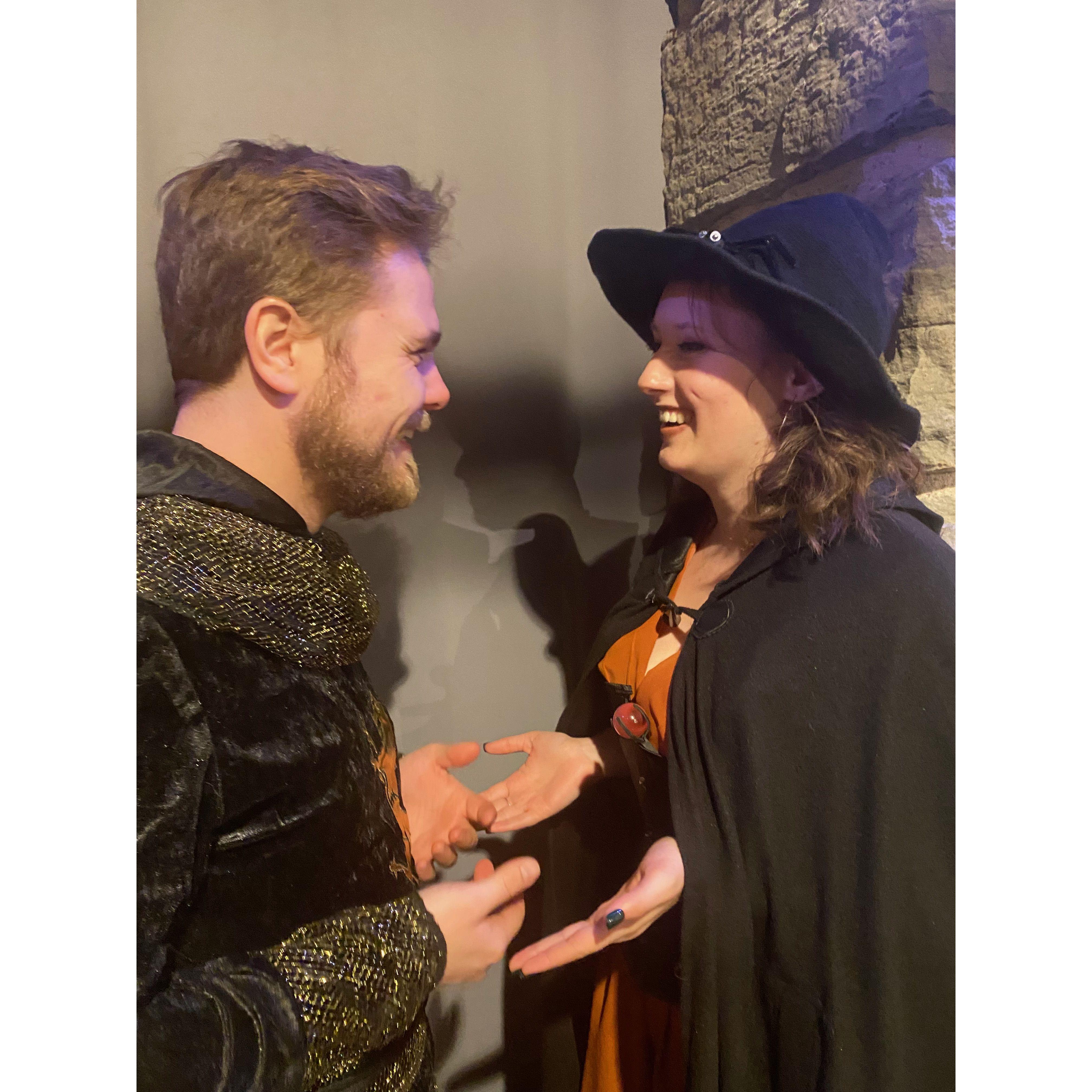 This was taken at a friend's halloween wedding; we were playing slap hands and someone got this picture of us!