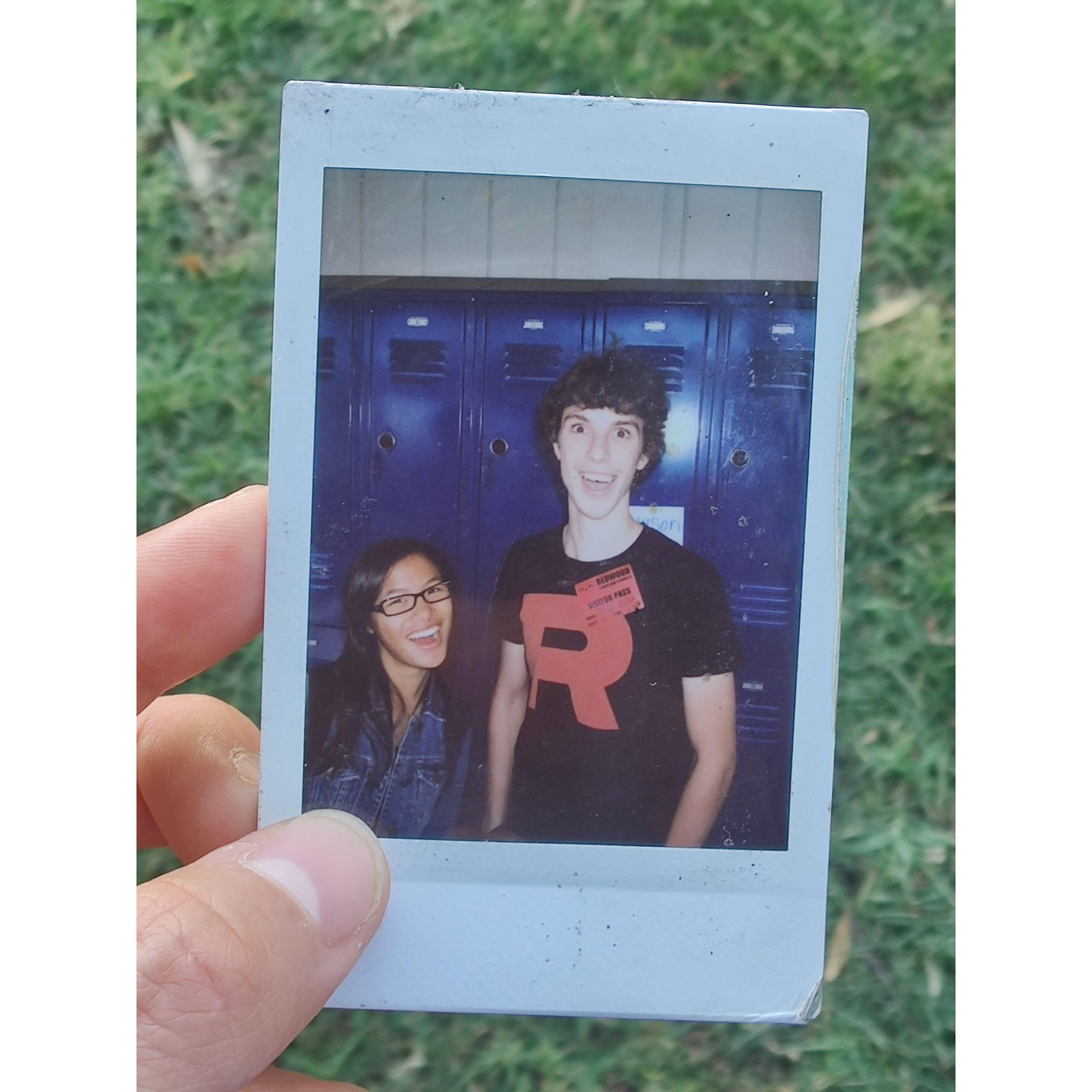 This was snapped in 2013 when college Jacob visited Erin (& others) at school. Jacob has kept this polaroid in his wallet ever since!