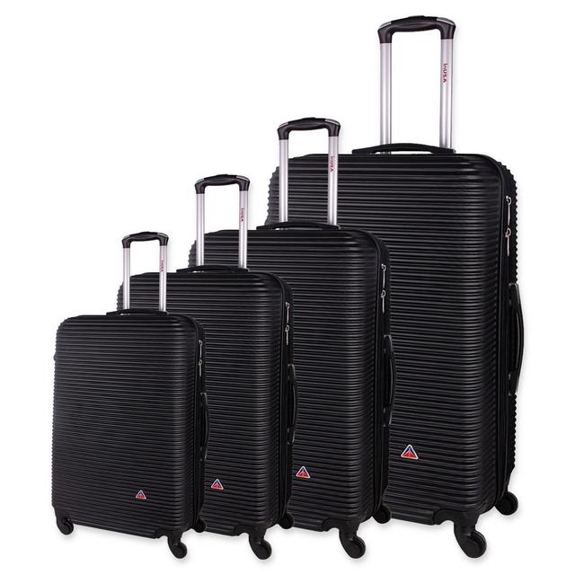 InUSA Royal 4-Piece Hardside Spinner Luggage Set in Black