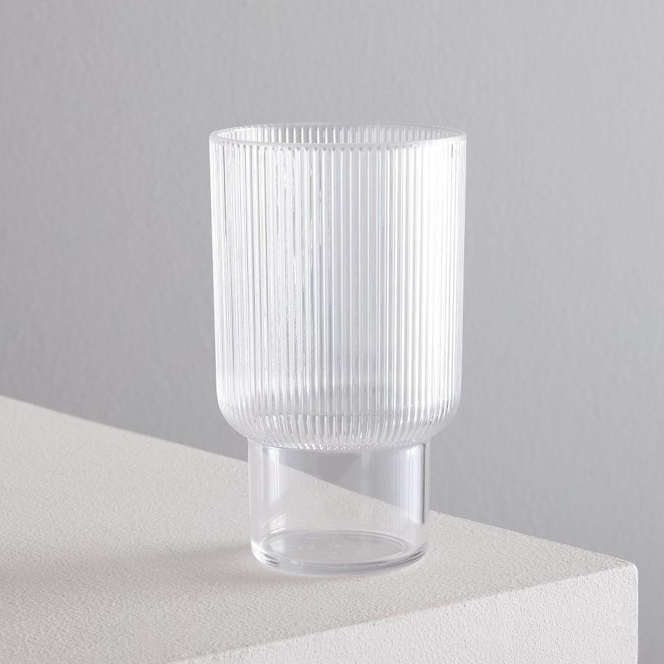 Fluted Acrylic Glassware Set of 16
