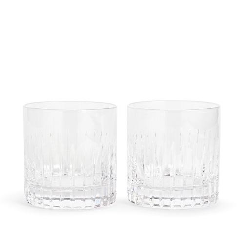 Roebling Cut Crystal Rocks Glass, Set of Two