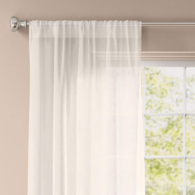 54"x63" Light Filtering Textural Sheer Curtain Panel Ivory - Threshold™