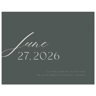 Dark Seaweed, Green Wedding Digital Save the Date - Zion Landscape