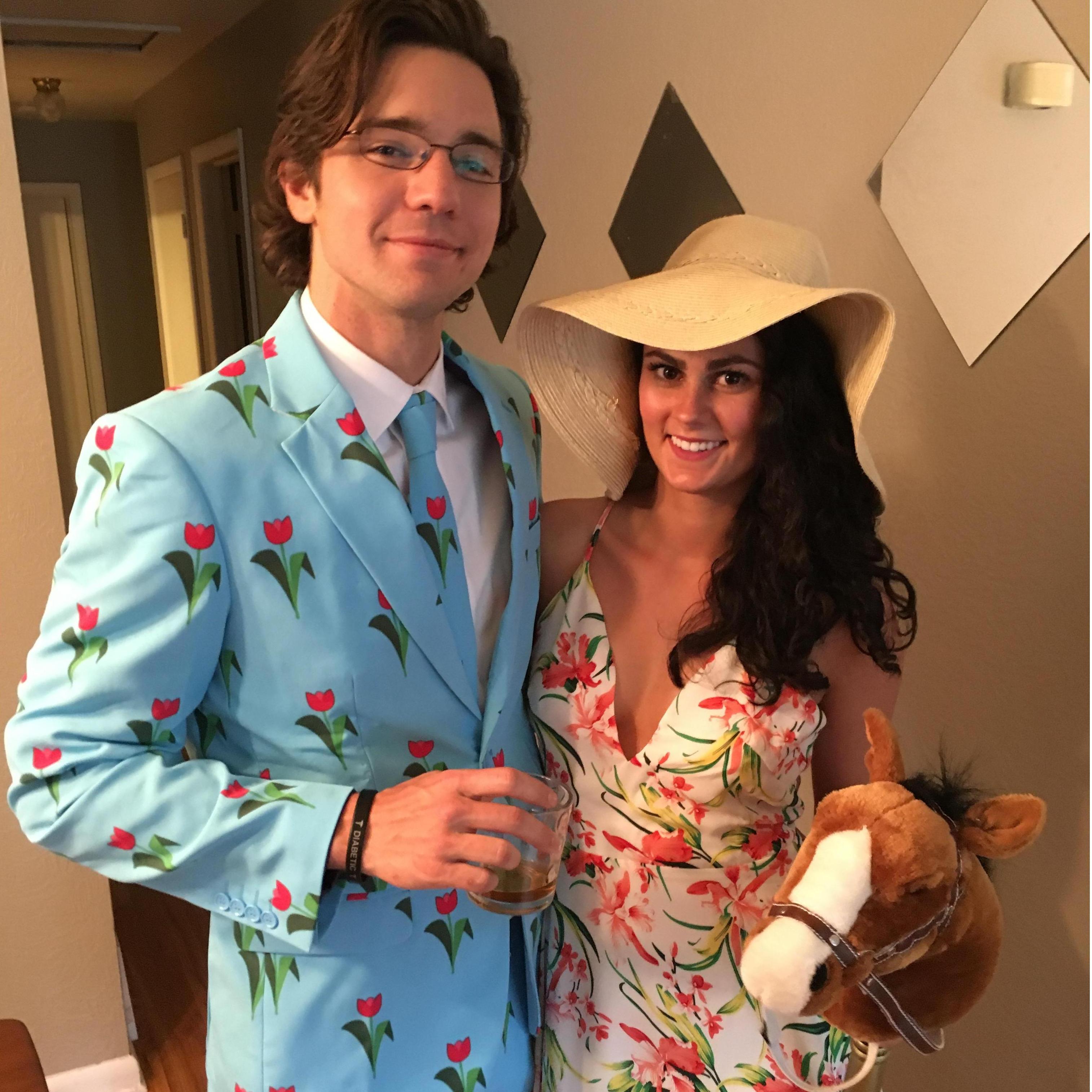 the first photo taken of us together! Kentucky Derby Party in Boulder, 2016.