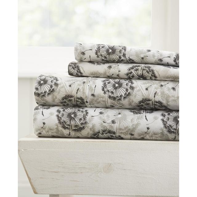 The Farmhouse Chic Premium Ultra Soft Pattern 4 Piece Sheet Set by Home Collection - Queen