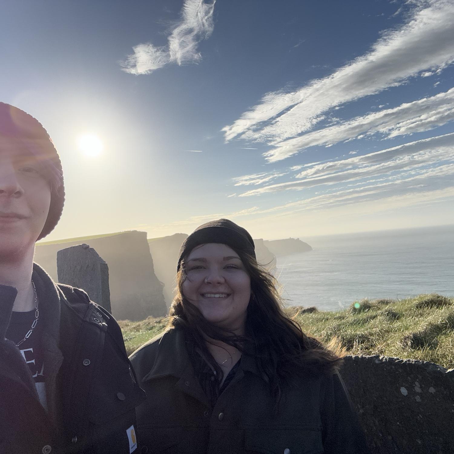 On top of the Cliffs of Moher in Ireland
