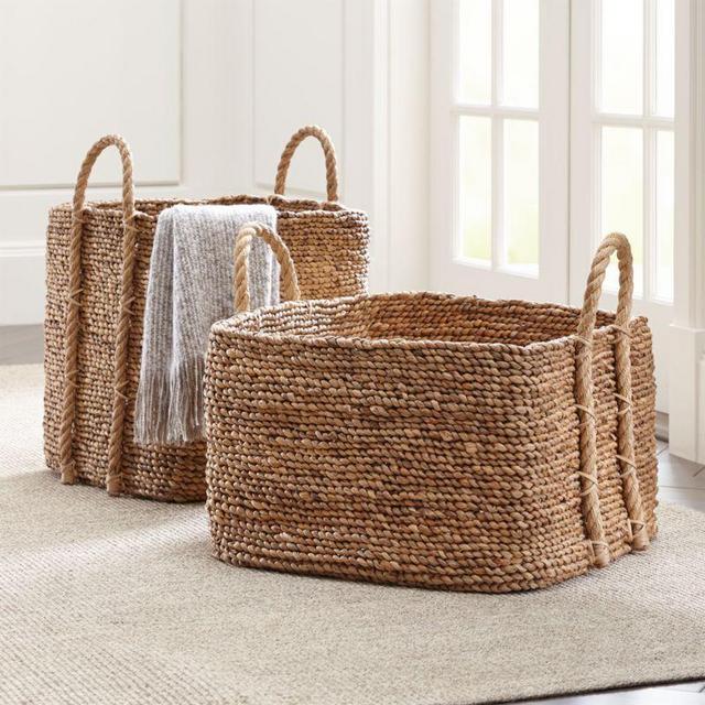 Tyler Square Basket With Rope Handle Low