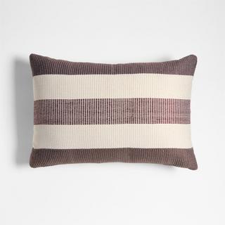 Tonal Textured Stripes Lumbar Throw Pillow