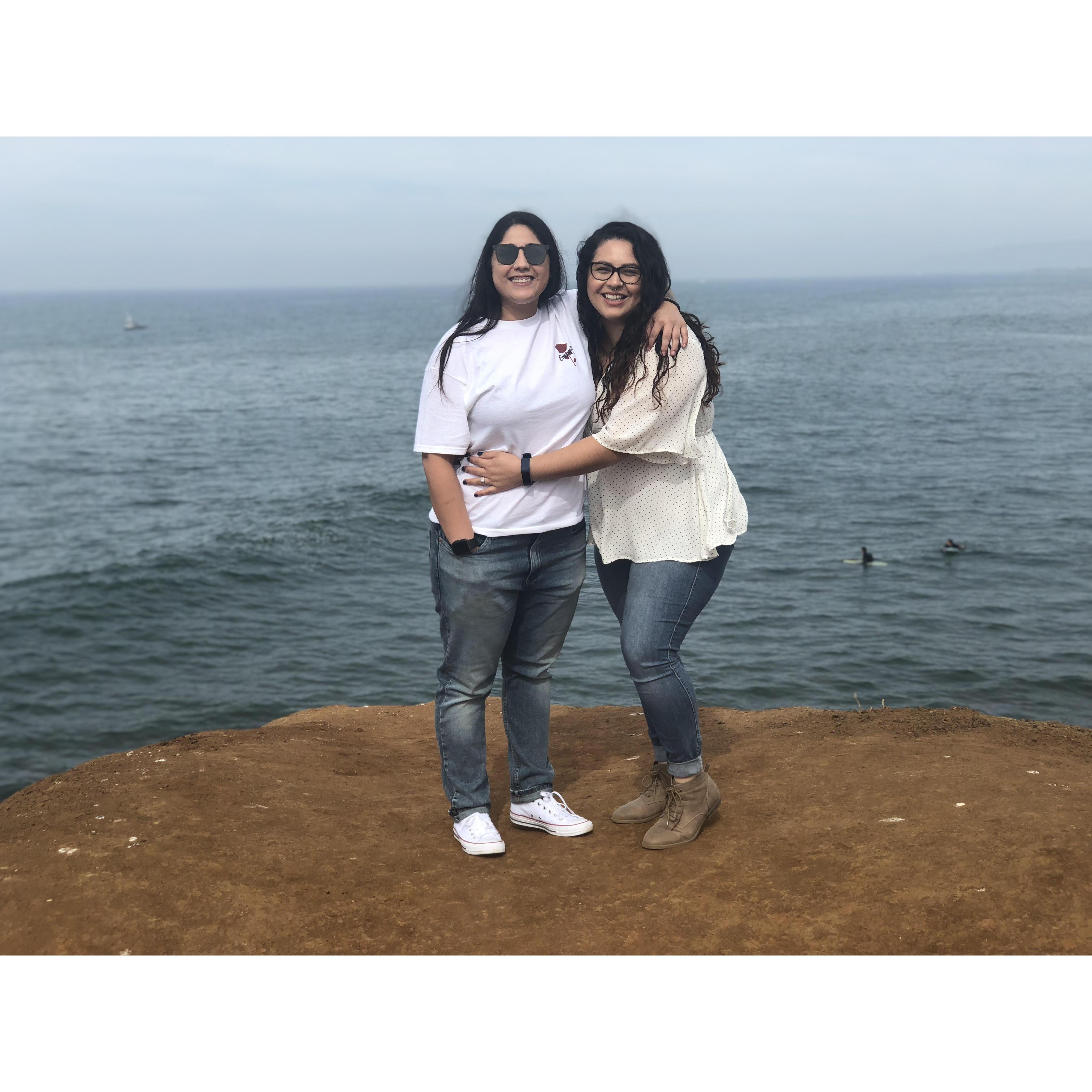Visiting our favorite spot in San Diego-Sunset cliffs.