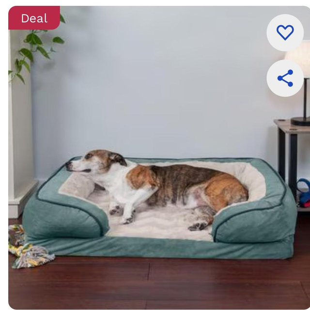 FurHaven Velvet Waves Perfect Comfort Orthopedic Sofa Cat & Dog Bed
