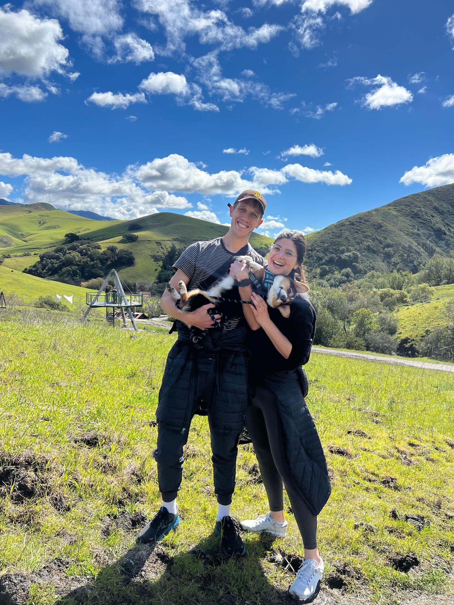 Walter, our fur baby, with beautiful SLO as the back drop