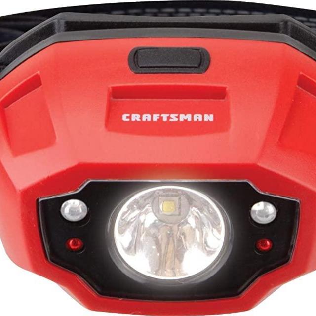 CRAFTSMAN CMXLHB1 Hands Free 250 Lumen LED Headlamp Flashlight with Adjustable Headband, Alkaline Battery Powered