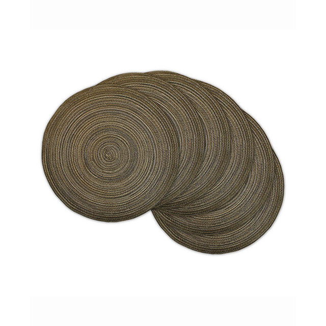 Design Imports Variegated Round Polypropylene Woven Placemat, Set of 6