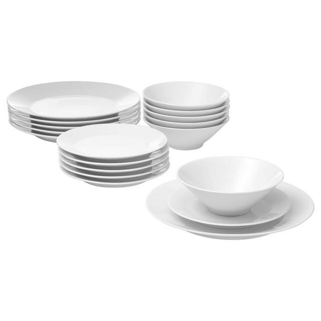 18-piece dinnerware set, white