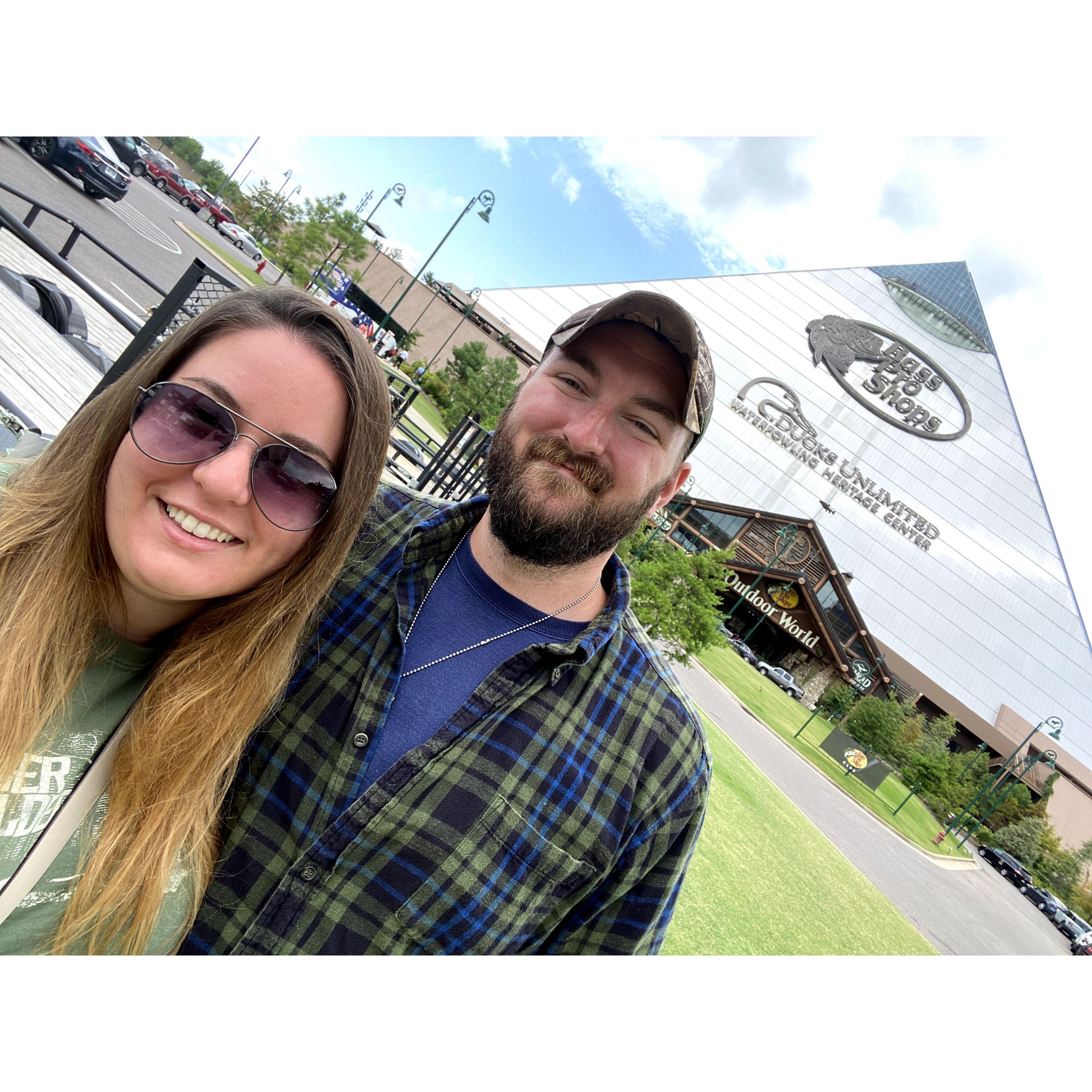 On the way home from their first Arkansas trip Alex and Marcella stopped at the Bass Pro in Memphis!