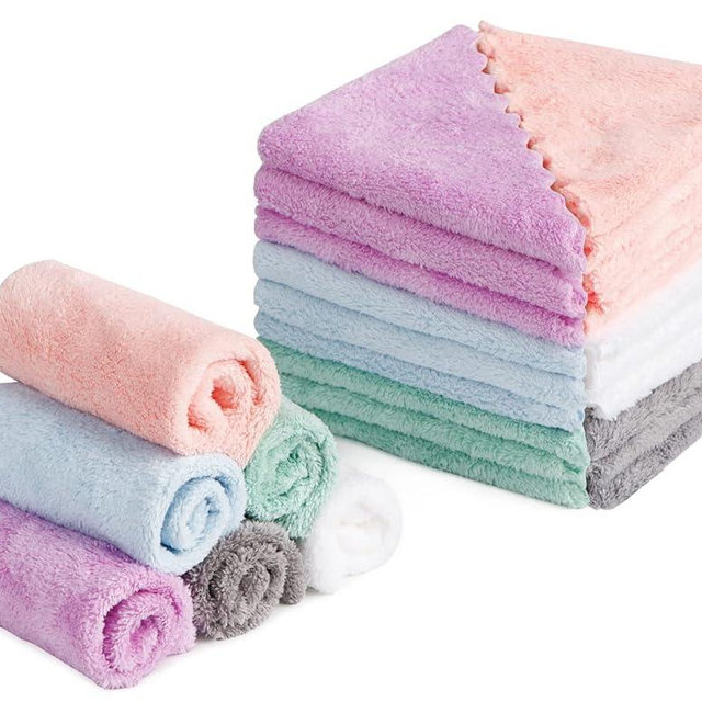 HOMEXCEL Premium Makeup Remover Cloth 24 Pack, Reusable Super Soft 7x7 Inch Facial Cleansing Cloths with Just Water, Highly Absorbent Microfiber Coral Velvet Face Towels Washcloths
