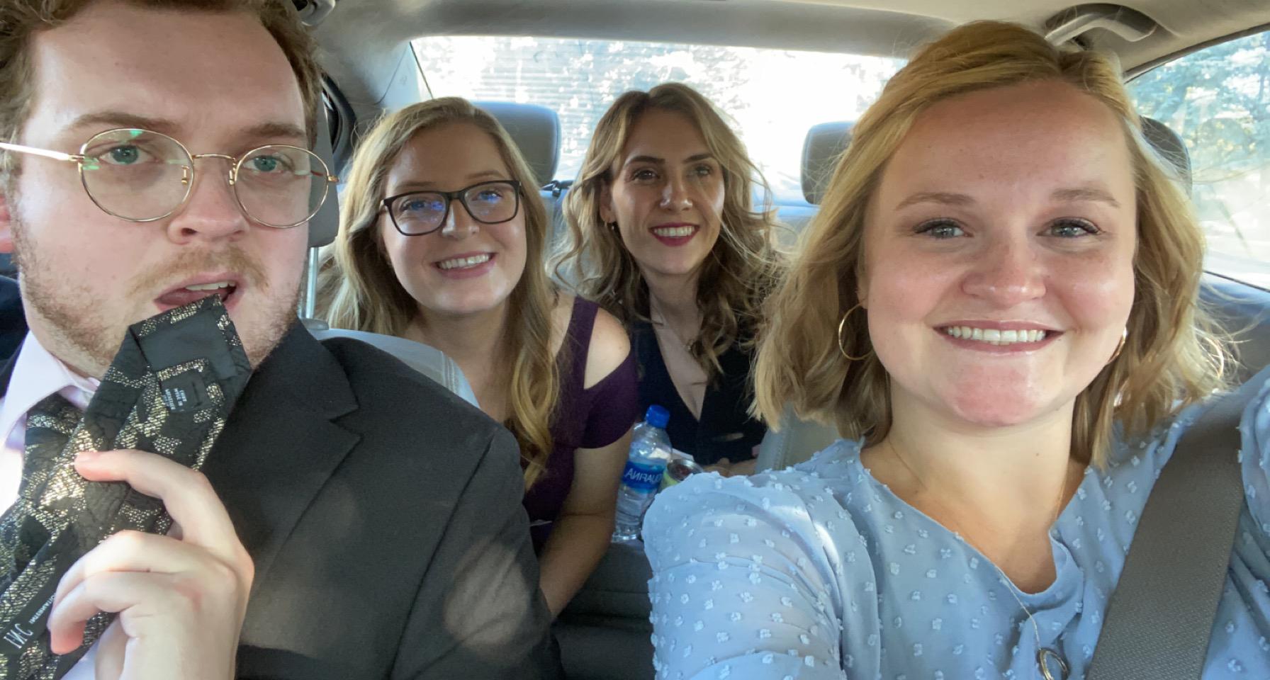 On the way to Lizzie’s wedding