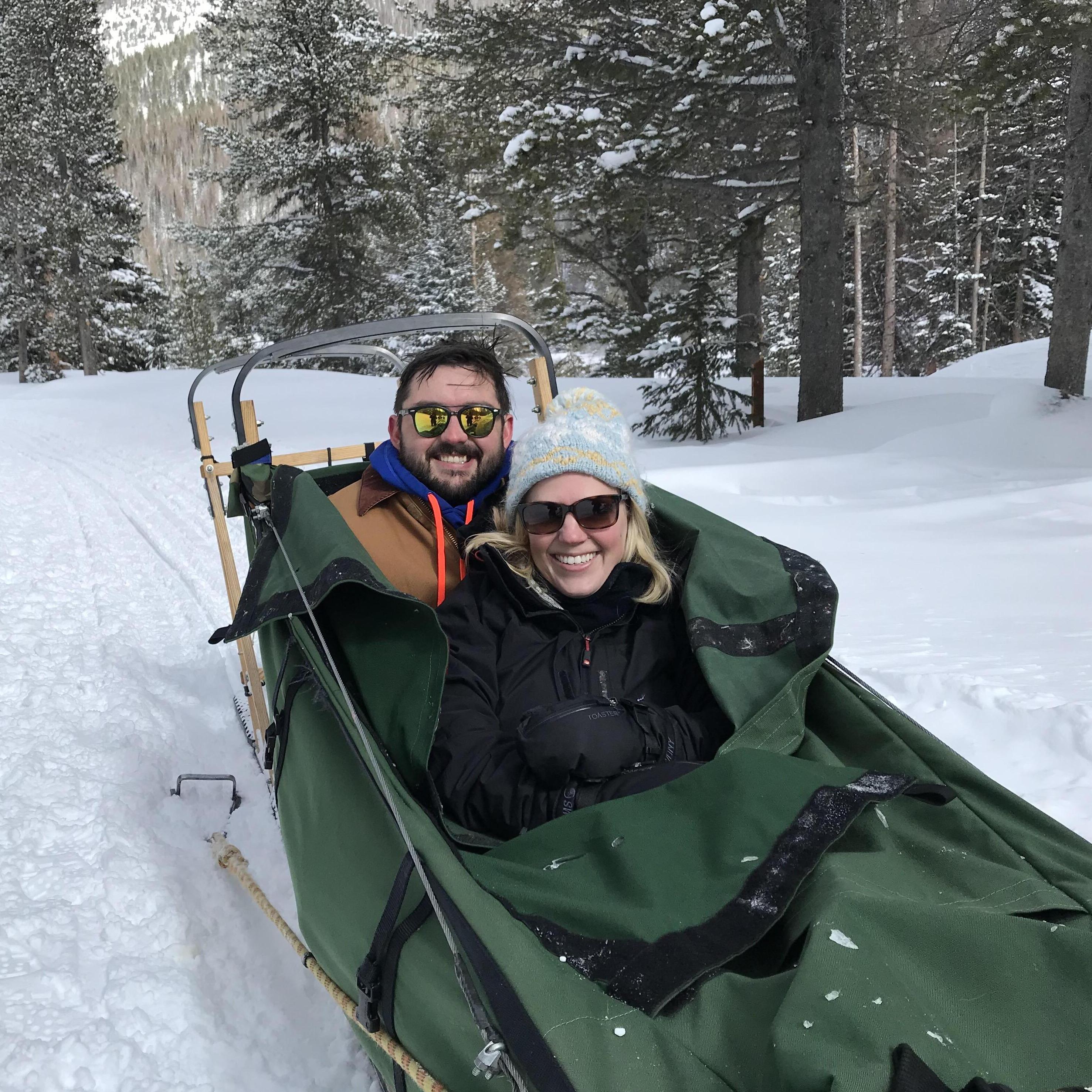 Our first valentines day date- He took me dog sledding.