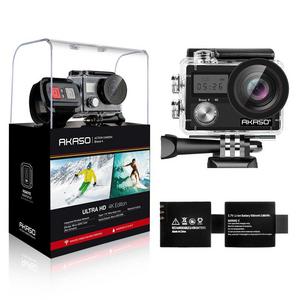AKASO Brave 4 4K 20MP Wifi Action Camera Sony Sensor Ultra HD with EIS 30m Underwater Waterproof Camera Remote Sports Camcorder with 2 Batteries and Helmet Accessories Kit