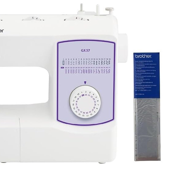 Brother GX37 37-Stitch Sewing Machine, and SASEW6 6-Piece Premium Sewing Thread Pack, SA520 Water Soluble Stabilizer