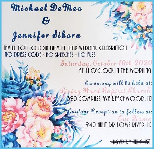 The Wedding Website of Jennifer Sikora and Michael DeMeo