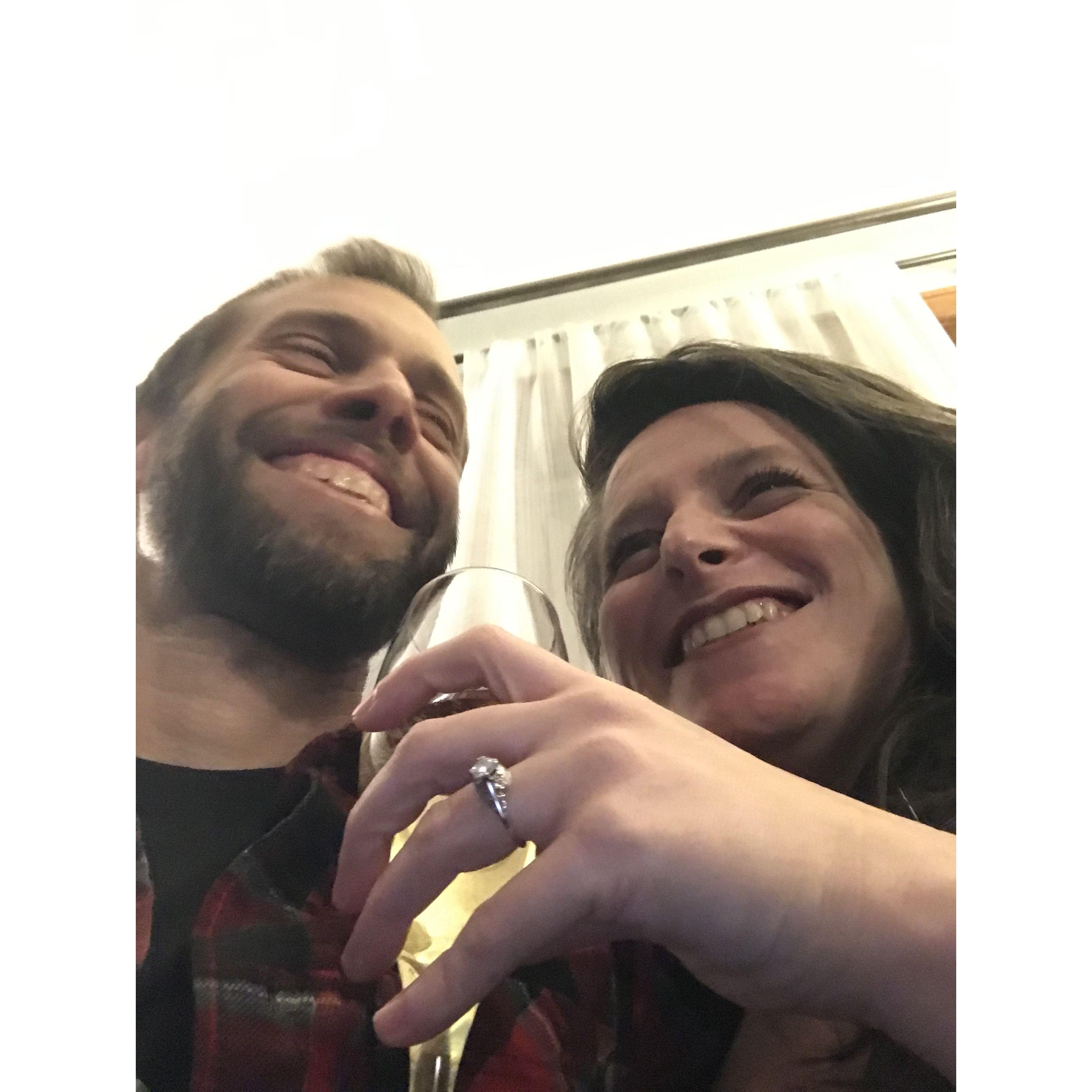1/1/2023 - a glass of bubbly to celebrate our 11:59pm engagement