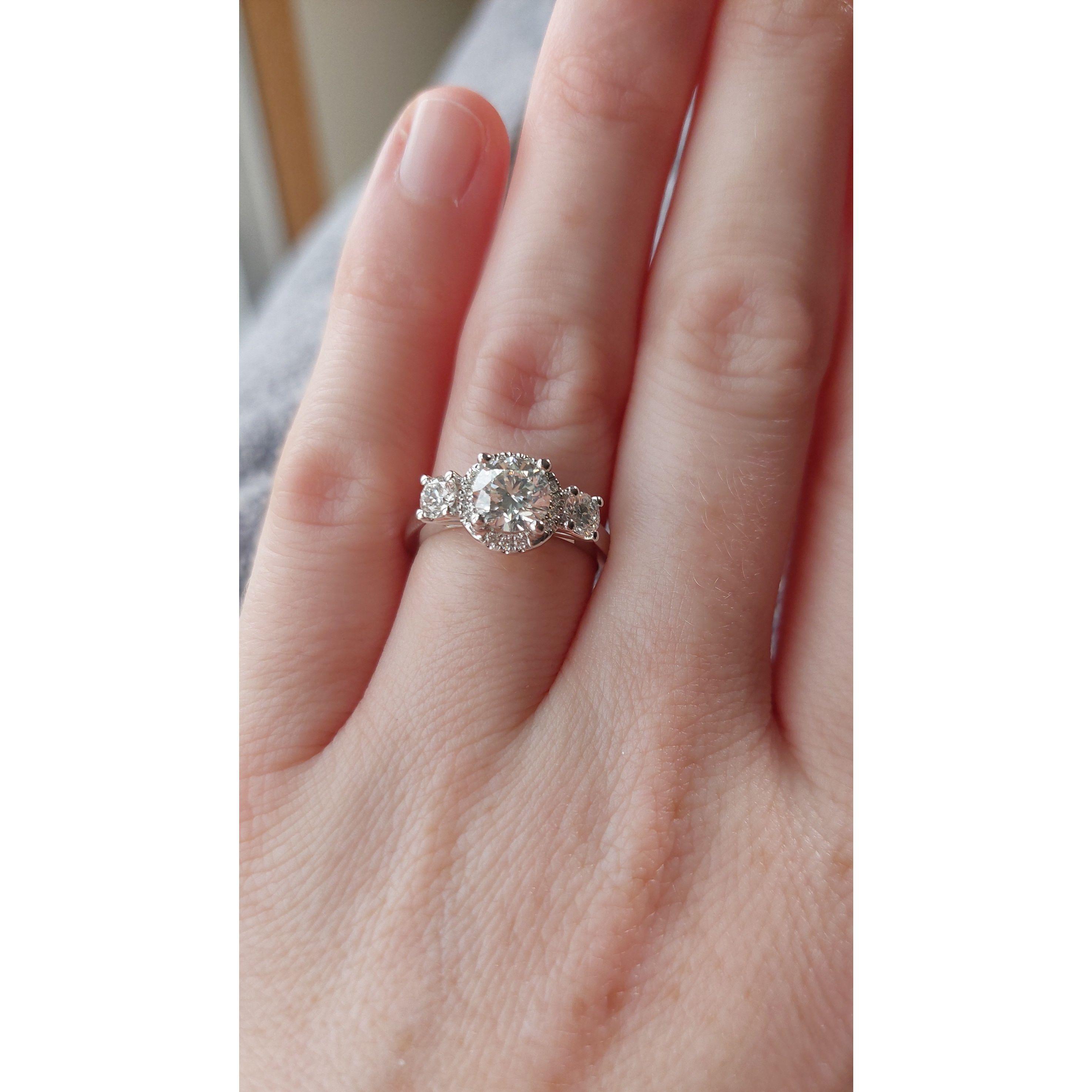 Custom Halo-Cut Trilogy Ring