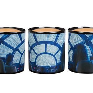 Seven20 - Star Wars : The Last Jedi Heat Reveal Coffee Mug - Rey and Chewbacca in Millennium Falcon - Hyperspace Activates with Heat - 20 oz