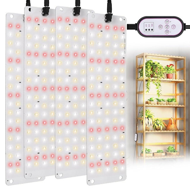 TONYFUL LED Grow Lights, 360 LEDs Plant Lights for Indoor Growing, 36W Premium Full Spectrum Grow Light with 4/8/12H Timer, 10 Dimmable Levels - Ideal for Indoor Growing (4Pcs)