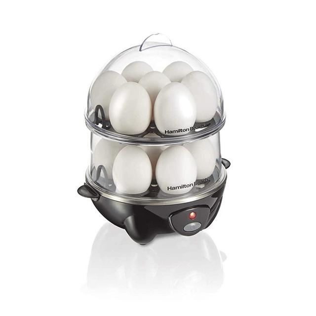 Hamilton Beach 25508 3-in-1 Electric Hard Boiled Egg Cooker Poacher & Omelet Maker, Makes 14, Black