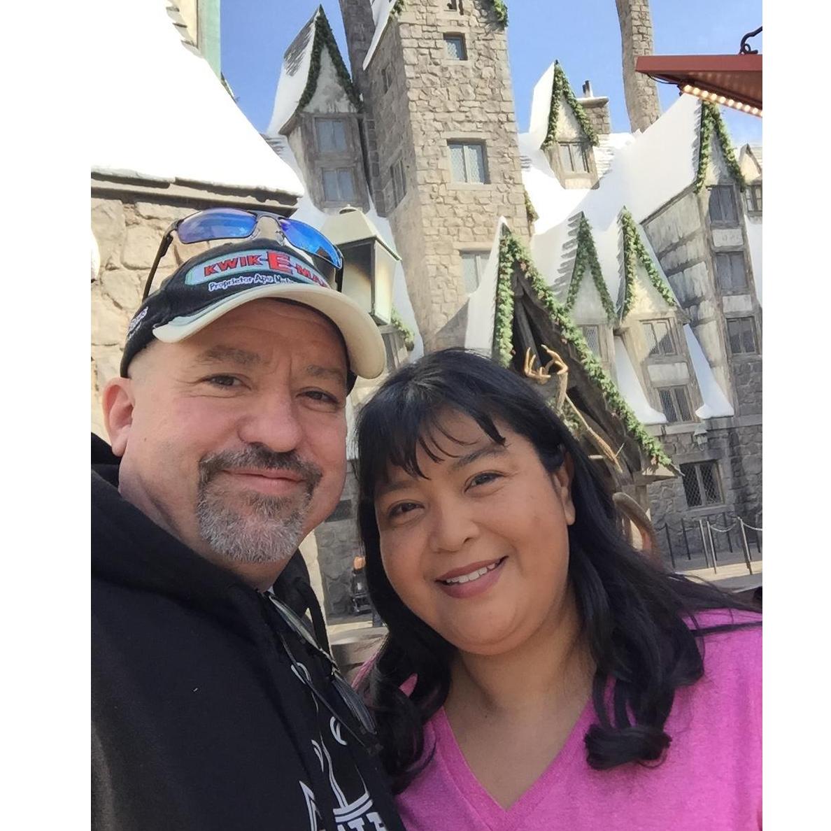 Celebrating our birthdays at Universal studios.