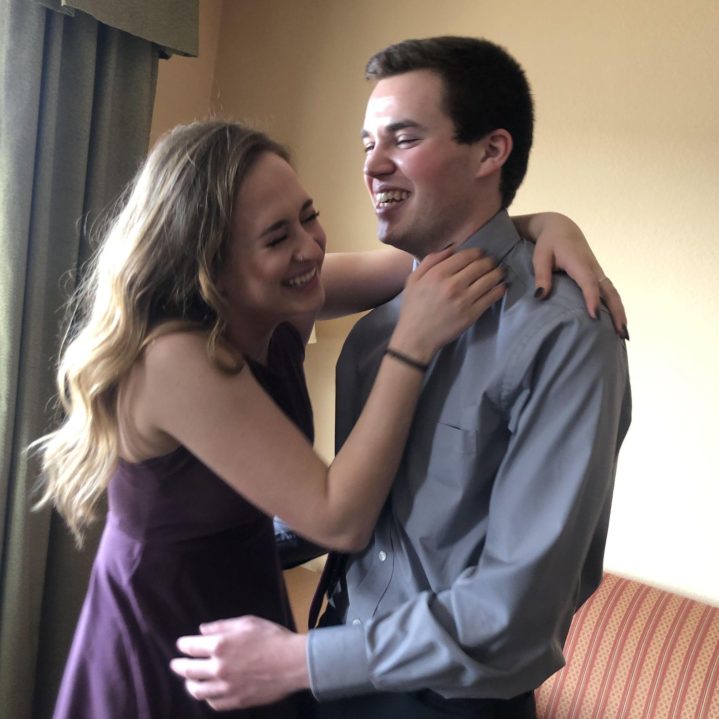 Celebrating our first of many weddings together, it happened to line up around the same month as our one year anniversary. March 2020.