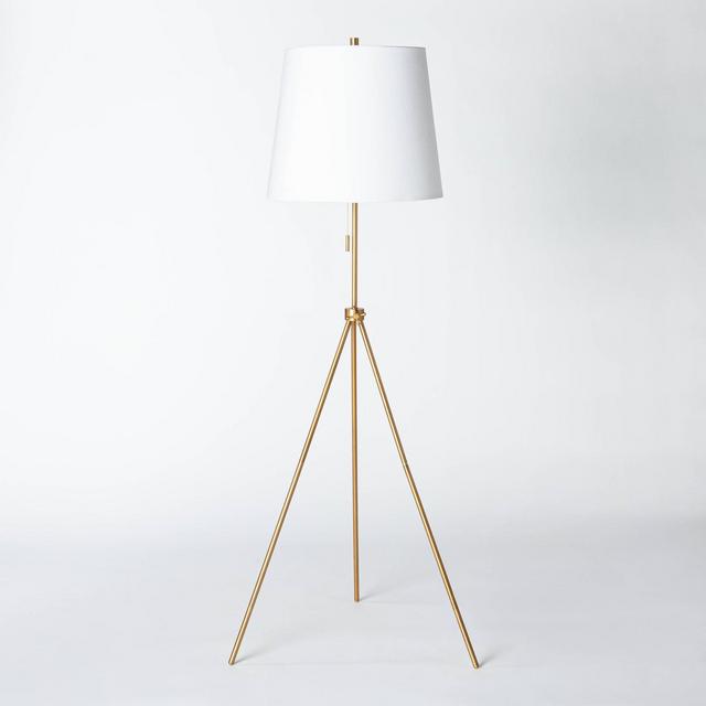 Metal Tripod Floor Lamp Brass (Includes LED Light Bulb)- Threshold™ designed with Studio McGee