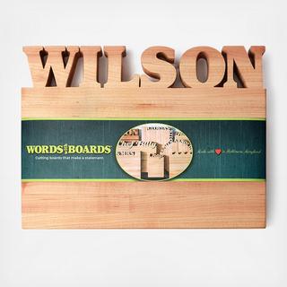 Customizable Horizontal Cutting Board: Text on Top (10 Character Limit)