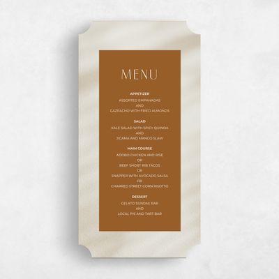 Brown Ticket Wedding Menu - Pinellas