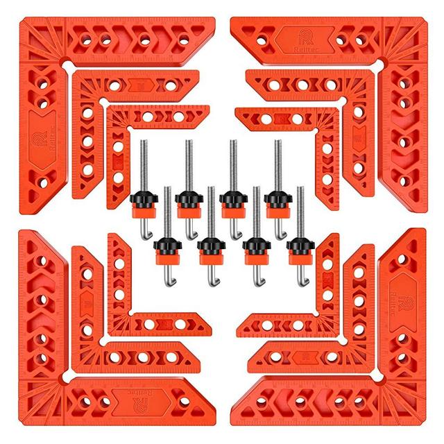 Relitec R Positioning Squares, 90 Degree Corner Clamp, Right Angle Clamp Clamping Square Woodworking Tool, Carpentry Squares for Picture Frames, Cabinets or Drawers, Set of 12（3" 4" 6"）