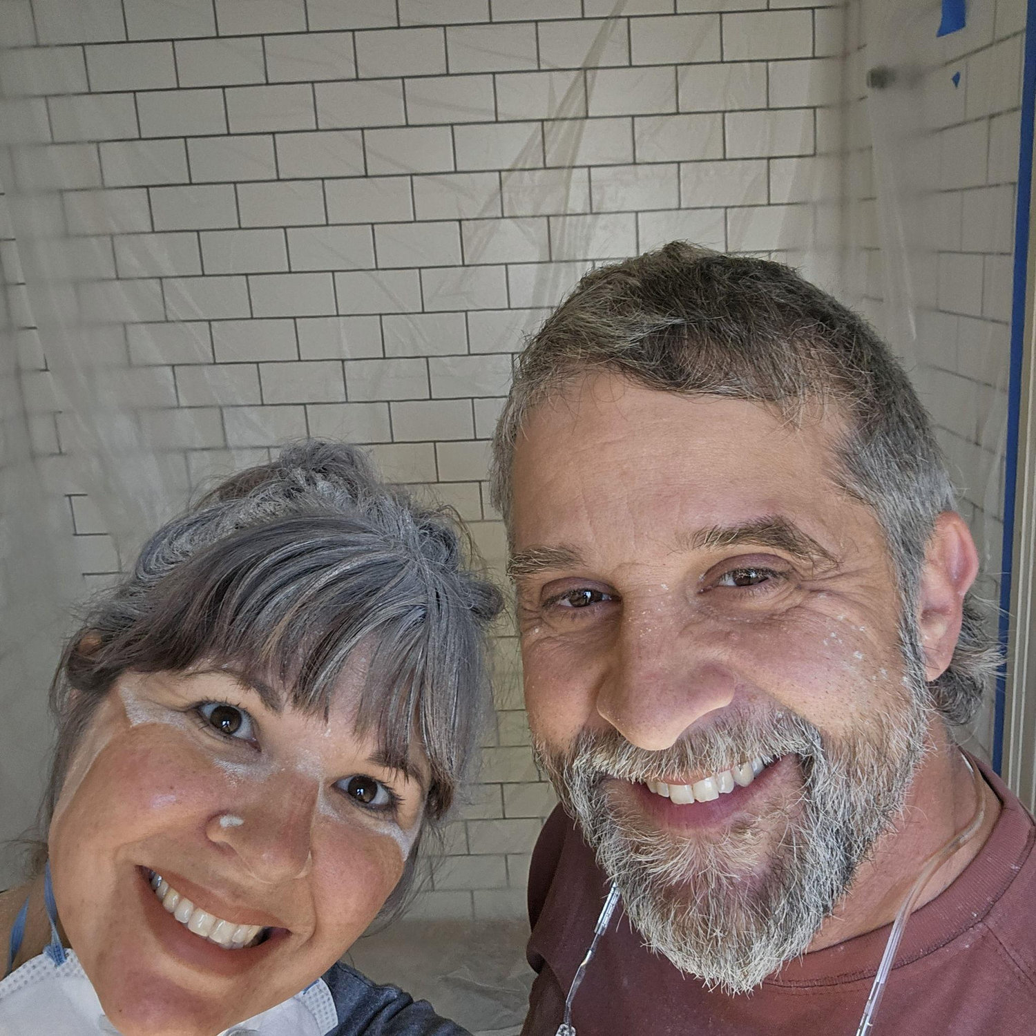 Our labor of love. Working on our remodel rental together. A glimpse of what growing old together will look like. :)