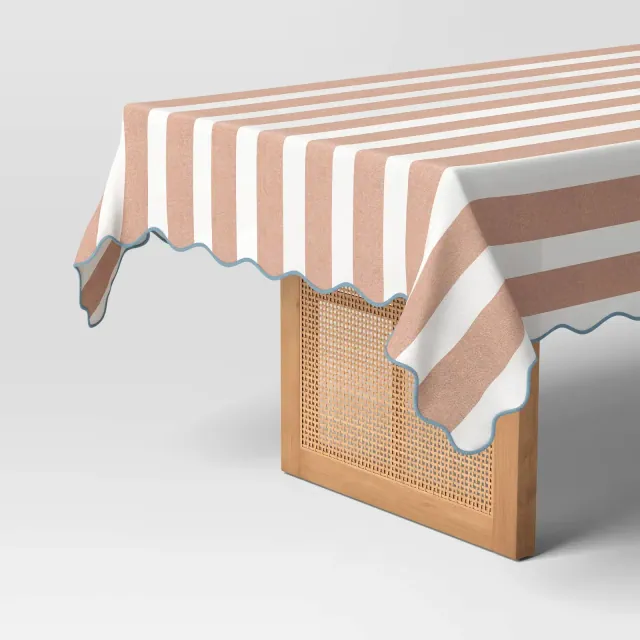 104"x60" Striped Tablecloth Peach - Threshold™