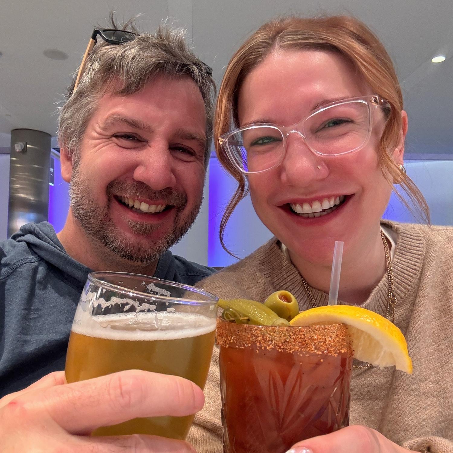 Preflight drinks before another adventure 🍻