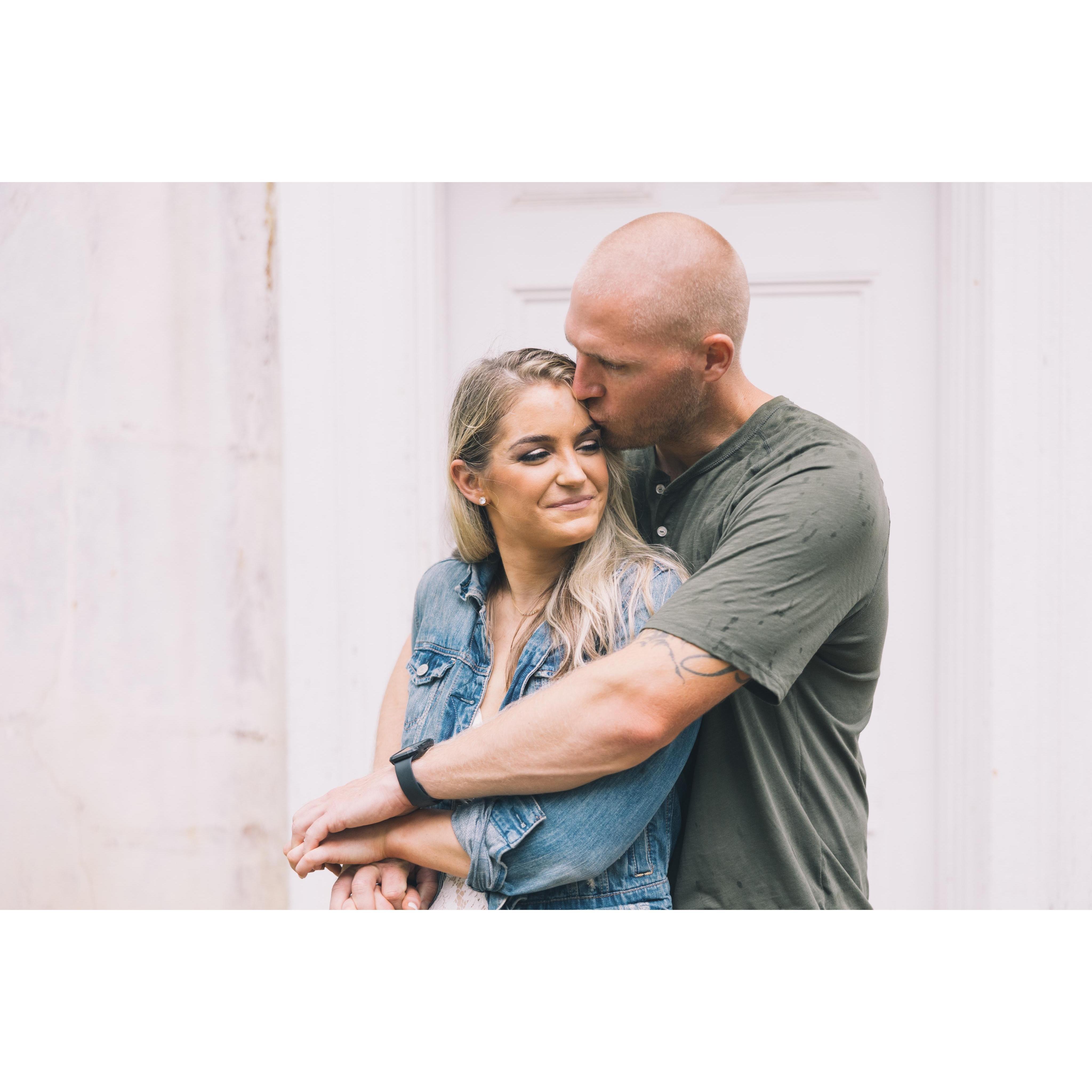 Fun fact: we took our engagement photos in the middle of a summer thunderstorm in Tallahassee. Cue the wet hair and rain droplets on clothes :)