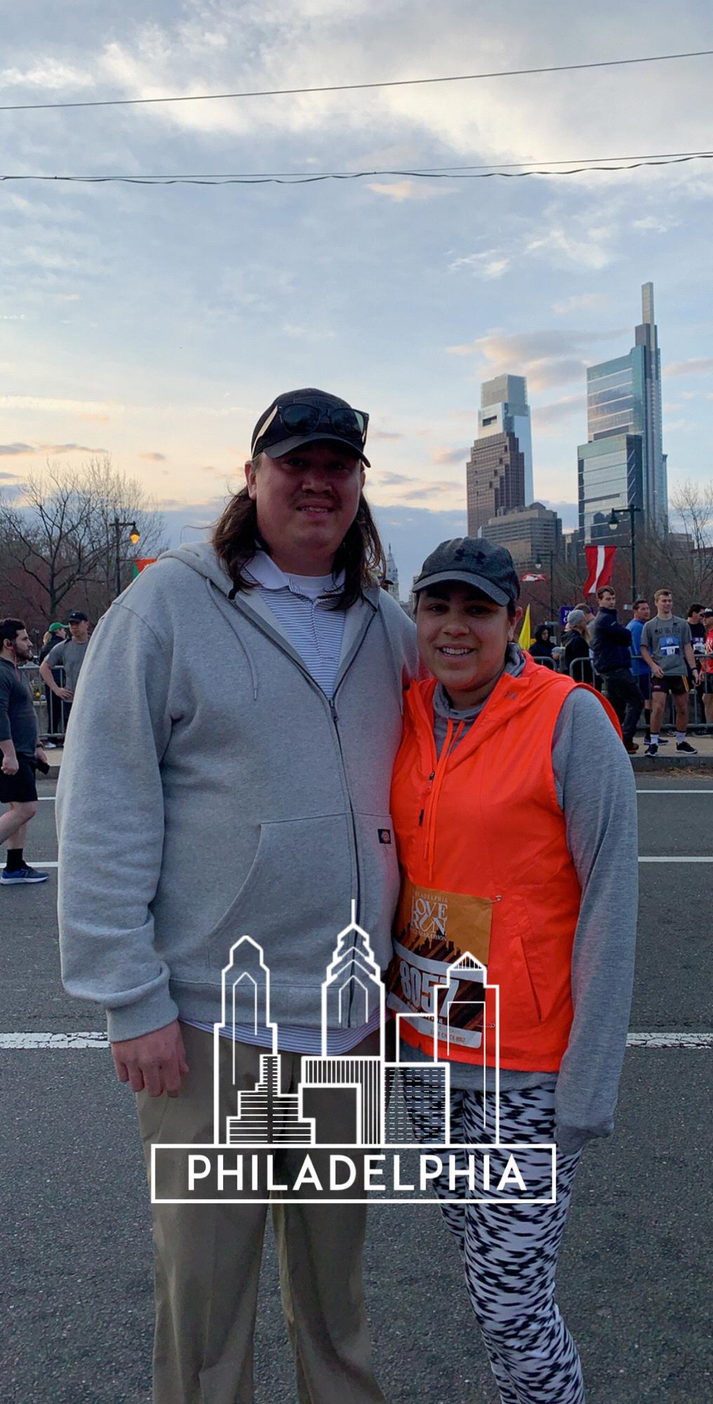 Cheering me on at my Half Marathon!!