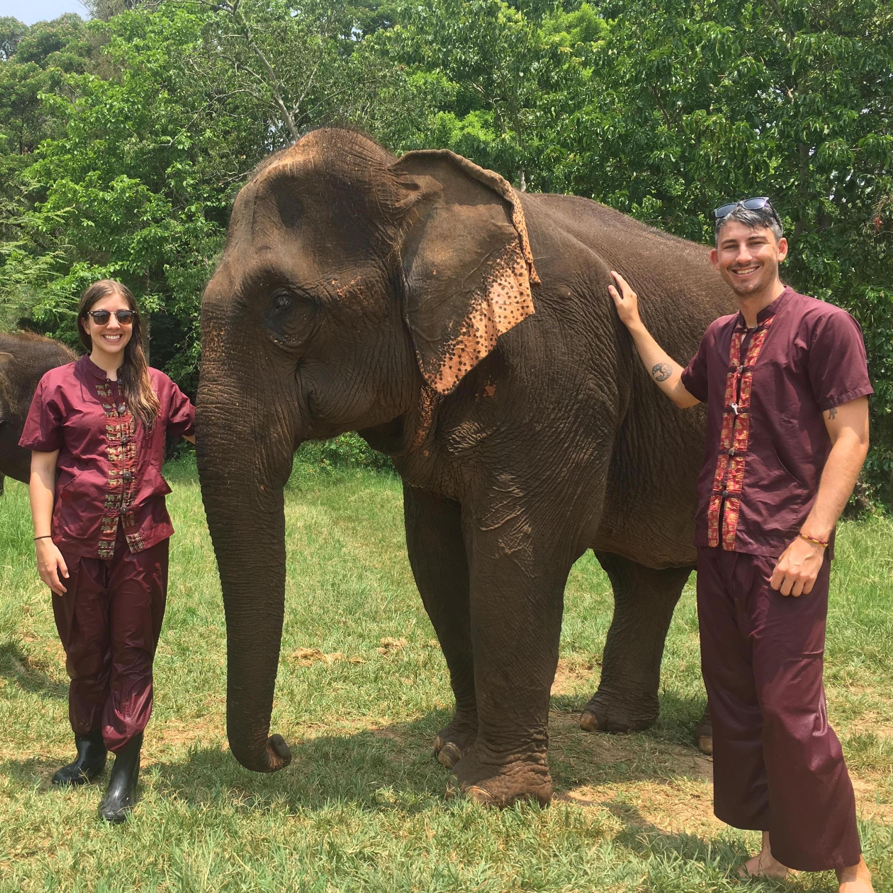 Hanging with elephants at a sanctuary Chiang Mai, Thailand April 2017