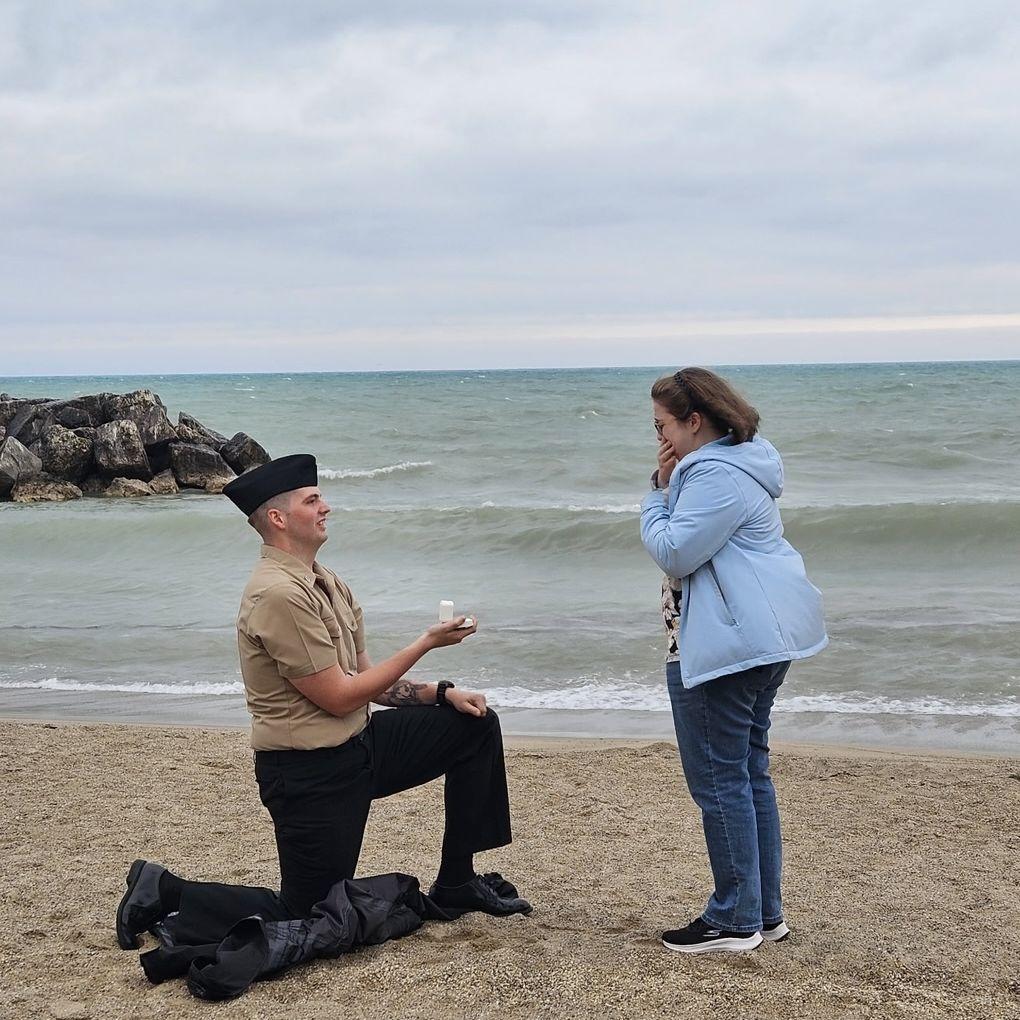 Proposal at Lake Michigan