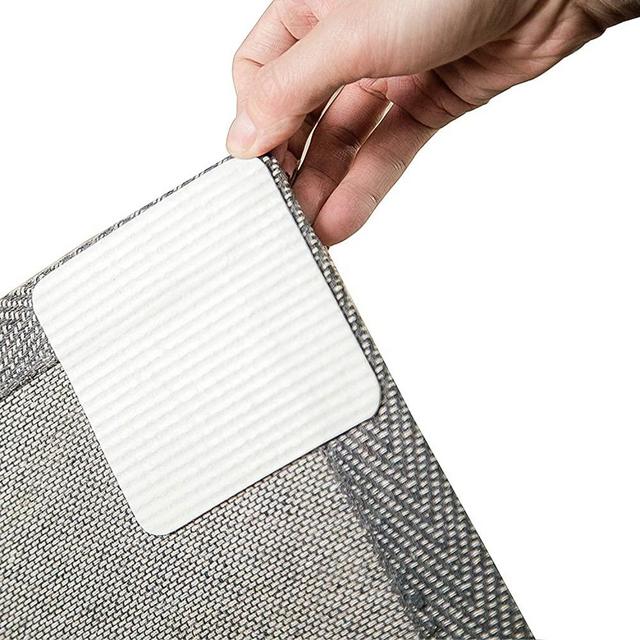 Home Techpro Rug Pads Grippers, 16 Pack Non Slip Washable Grippers for Rug, “Vacuum TECH” - New Materials to Anti Curling Rug Pad : Keep Your Rug in Place & Make Corner Flat and Easily Peel Off (16)