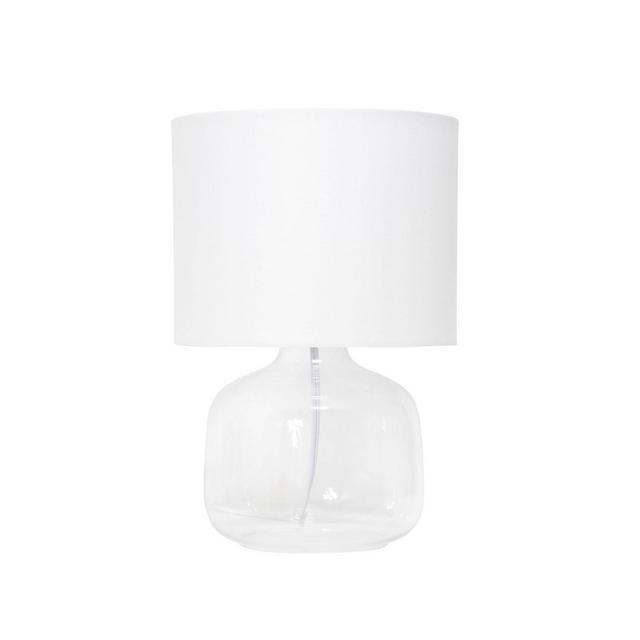 Simple Designs Glass Table Lamp with Fabric Shade