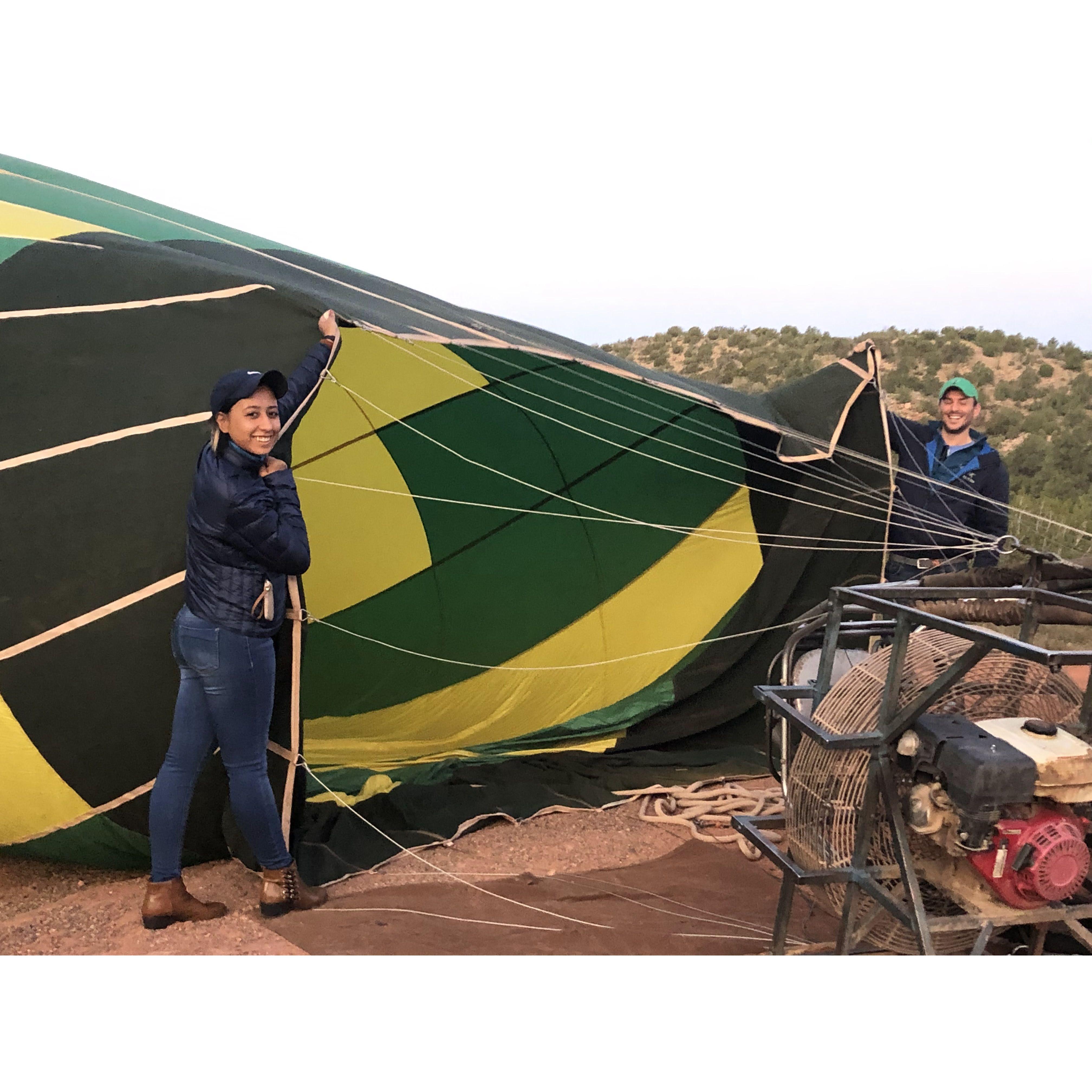 Our first time hot air ballooning in Sedona in October 2020