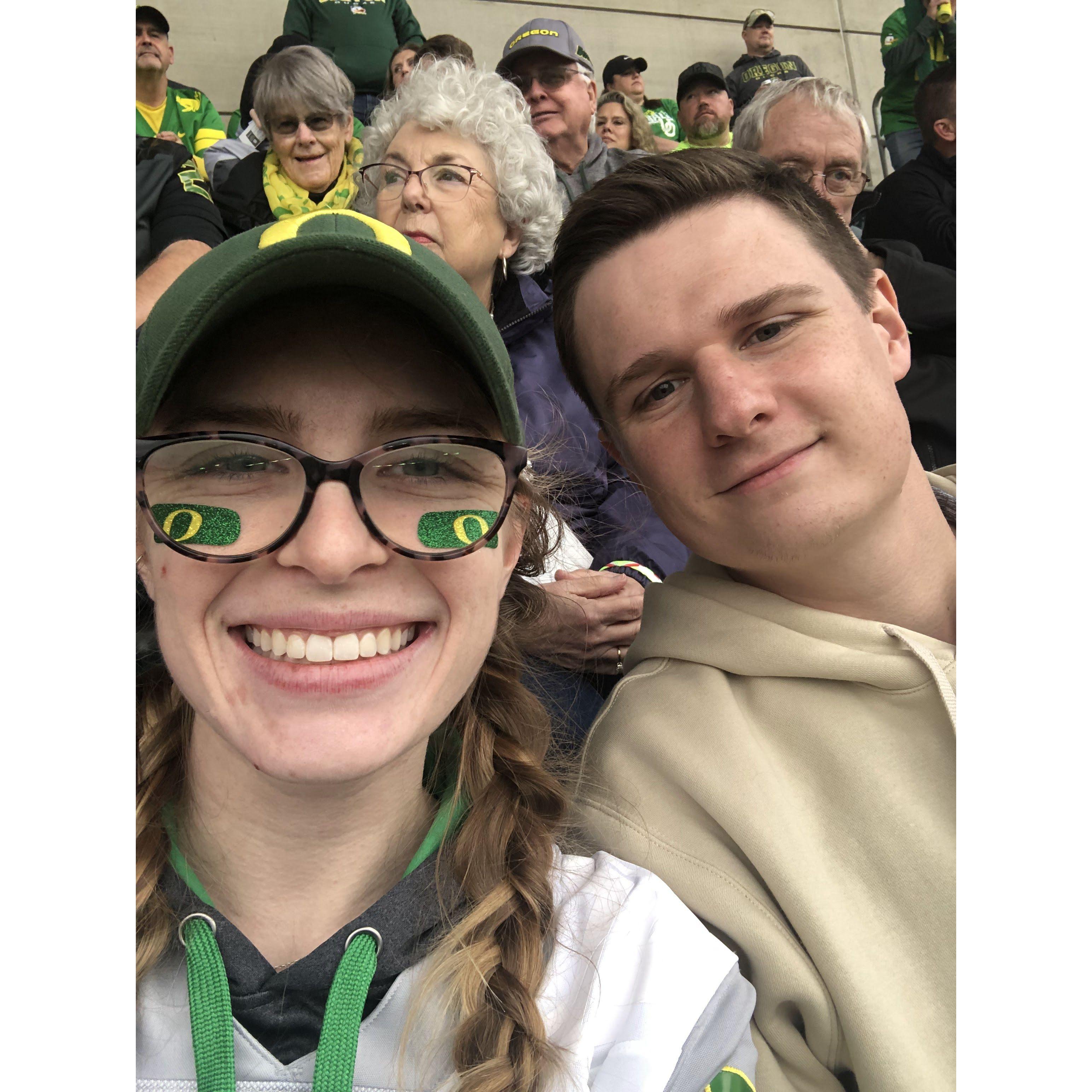 Aimee's first UO Football Game - Fall 2021. SKOOOOOO DUCKS!