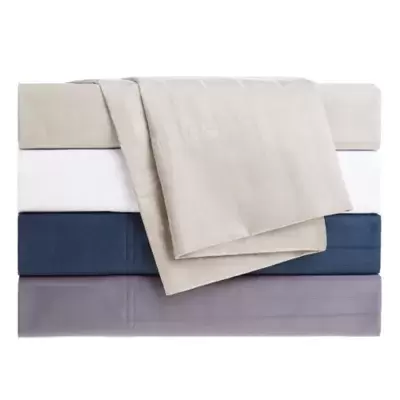 Nestwell™ Egyptian Cotton Sateen Striped 625-Thread-Count Sheet Set- Queen White